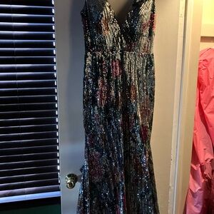 Multicolor Sequin Gown